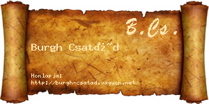 Burgh Csatád névjegykártya